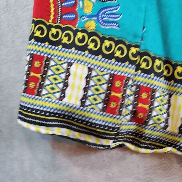 Mix Nouveau Skirt Womens Medium Green Polyester Dashiki Print Maxi Elastic Waist - Picture 5 of 10